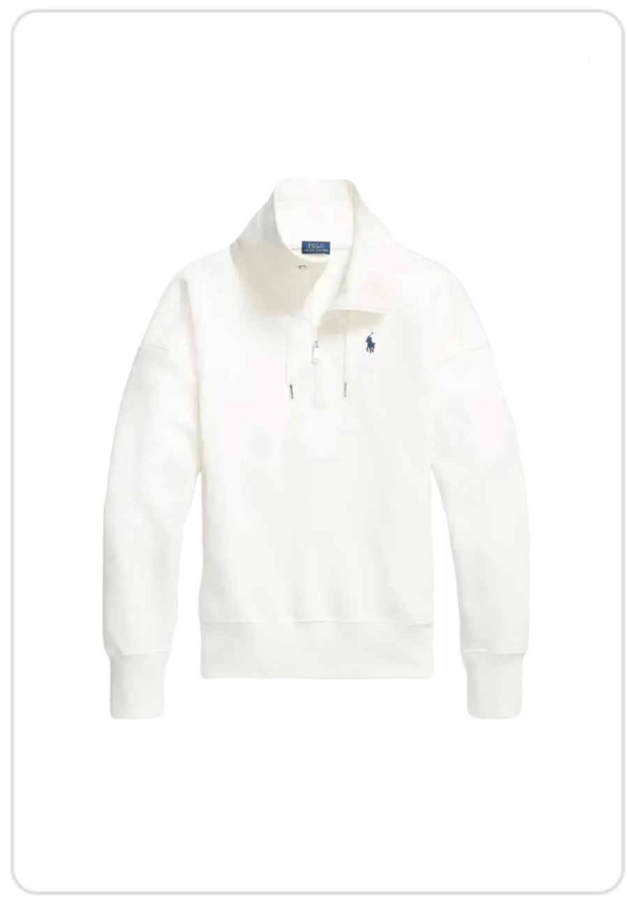 Ralph Lauren Polo Fullneck Quarter-Zip Pullover - Hvid / White